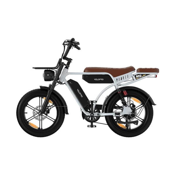 Elcykel til voksne VELOPRO M9, 250W, Dobbelt batteri, 20\" fede dæk, Grå