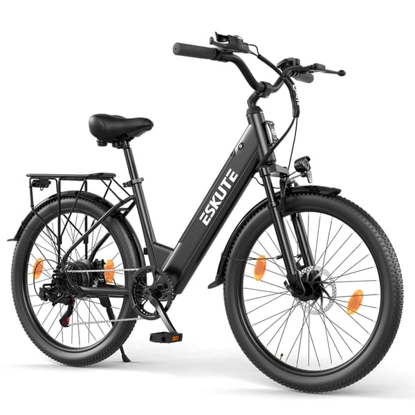 Elcykel til bybrug Eskute C100 Plus, pendler til voksne, sort
