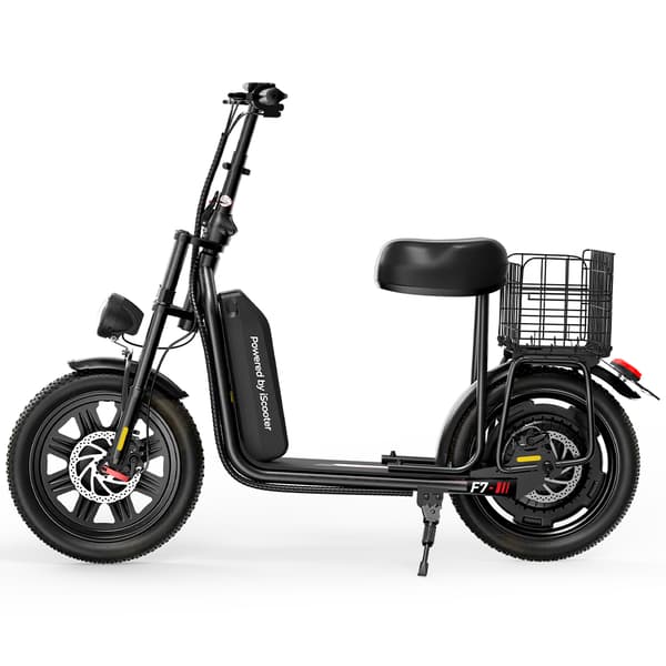 El-scooter til voksne iScooter F7, 16" vinterdæk, foldbar, sort