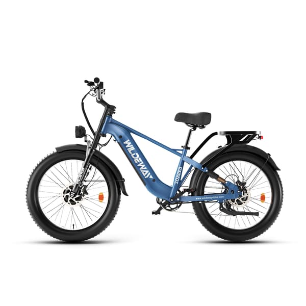 Elcykel med momentsensor WILDEWAY Soared-Max, dubbelmotor, fatbike, blå