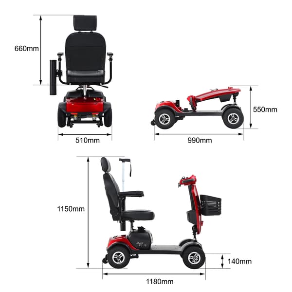 Elektrisk mobilitetsscooter Sweetrich MAXPLUS – til ældre og handicappede