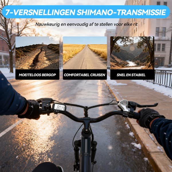 Elcykel til bybrug Eskute C100 Plus, pendler til voksne, sort