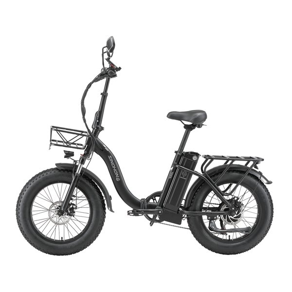 Sammenfoldelig Elcykel SINOHON B20, 20-tommer Fat Tires, 7-gear, Sort