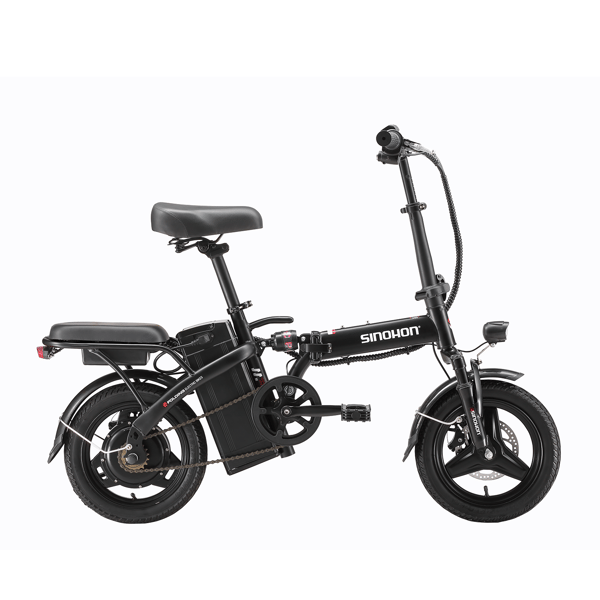 Kompakt foldbar elcykel SINOHON M3, 14-tommer bycykel, sort