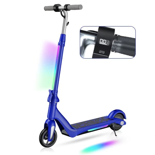 F601 Kids Electric Scooter, Adjustable Height, Foldable, Ultra-Light, Blue