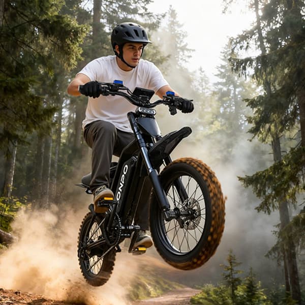 Elektrisk terræncykel AONPO V21, 52V 20Ah, fuld affjedring