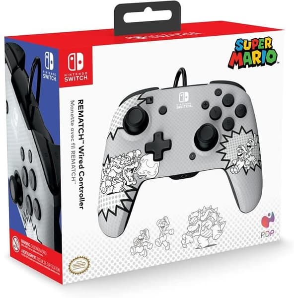 Spelkontroll - PDP - Återmatch - Trådad - Multifarbig - Nintendo Switch