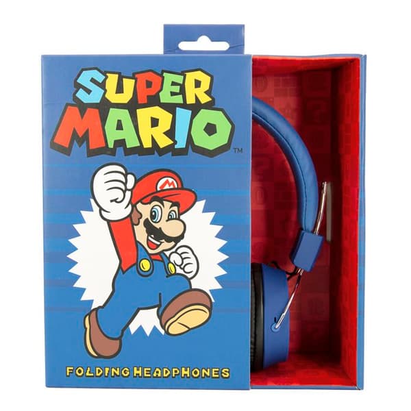 Hörlurar - OTL TECHNOLOGIES - Mario Luigi Premium Fällbar - Trådad - Blå - Barn