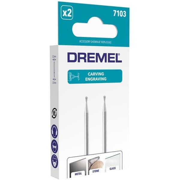 DREMEL Set med 2 diamantspetsar 2mm 7103
