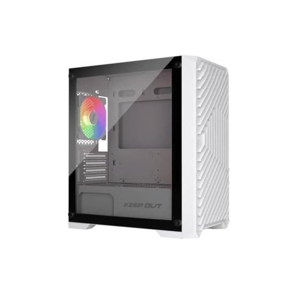 PC-gaminglåda - KEEP OUT - XC-220 - Micro-ATX - ARGB - Vit härdat glas