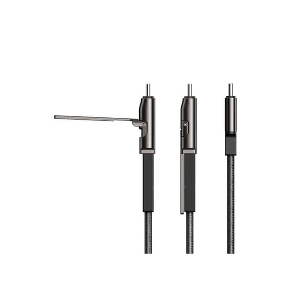 USB-C till USB-C-kabel - KSIX smart your tech - 60 W - Power Delivery - 1 m - Flätad - Fällbart magnetsupport