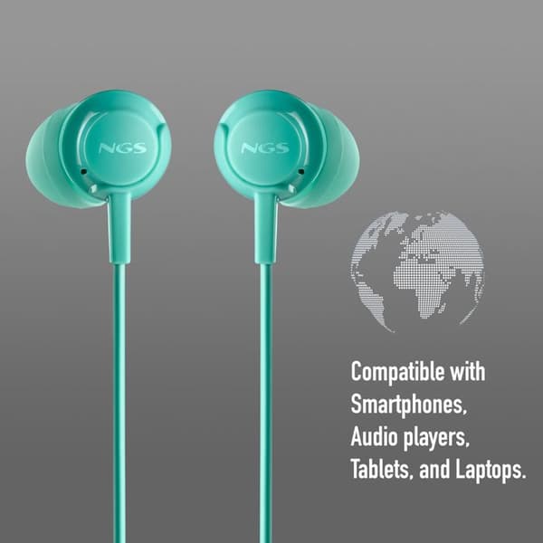 In-ear hörlurar - NGS - CROSS DRIFT MINT - Mikrofon - Volymkontroll - Röstassistent