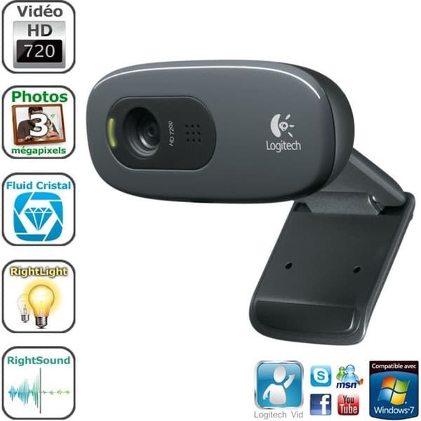 LOGITECH - Webbkamera HD - C270 - Svart