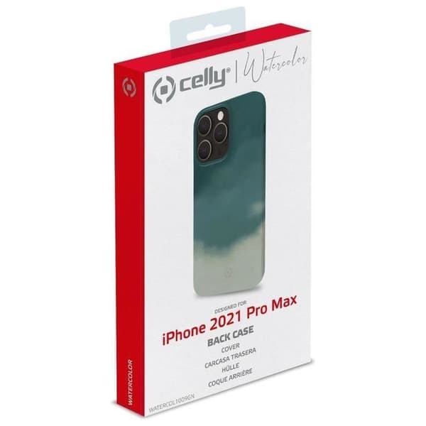 Celly Cover iPhone 13 Pro Max Vattenfärg Grön