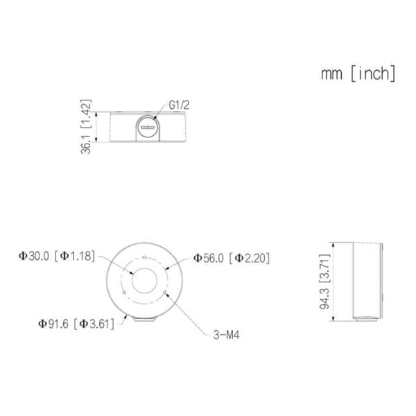 Kopplingsbox för Dahua-kamera DH-PFA134-V2 Vit