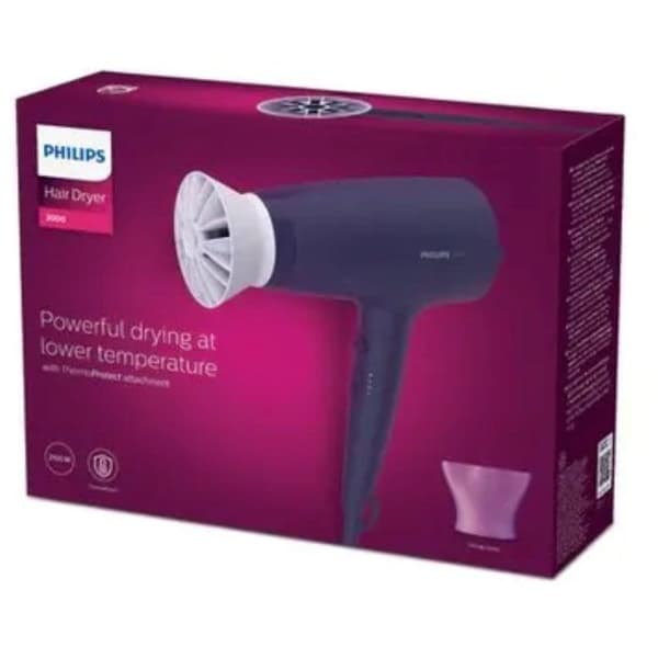 Hårfön - PHILIPS - BHD340/10 - ThermoProtect - 2100 W - koncentrator