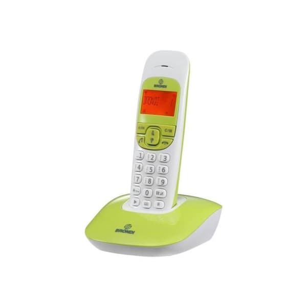Brondi NICE Trådlös telefon med DECT\GAP nummerpresentation vit, grön