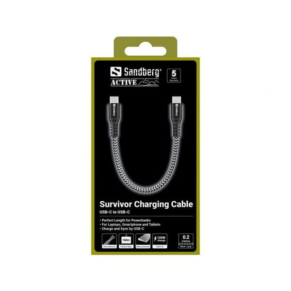 441-66 Survivor USB-C-kabel 0,2M 100W