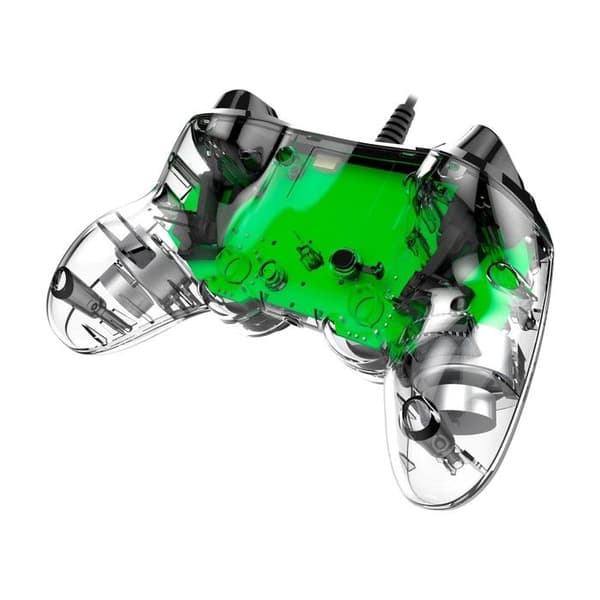 Manette filaire Compact Controller Nacon transparent grön för PS4 kompatibel med PC