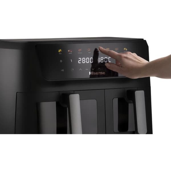 Hisense Luftfritös HAF2700DCD 11L Dubbel Korg 2700W 8 Program Touch Svart