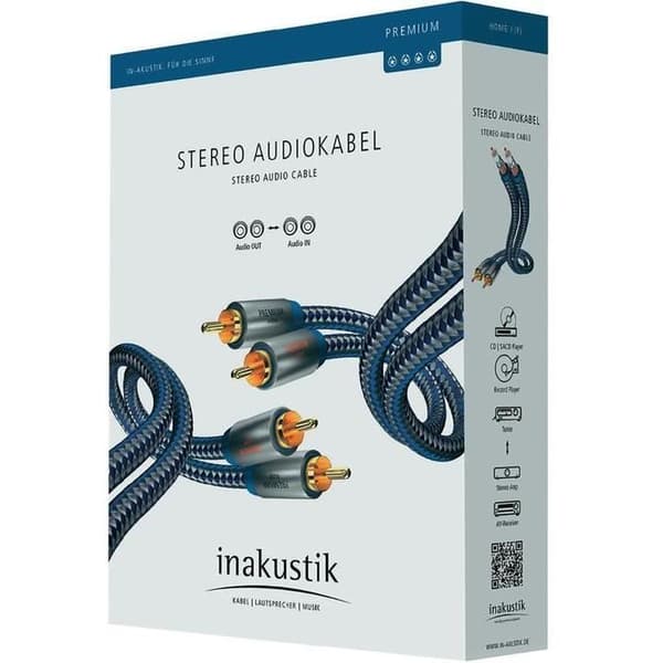 Phonokabel - Inakustik - Premium - 0,75 m - Blå - Ljud