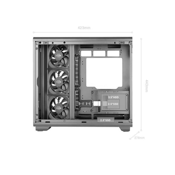 PC-chassi - MARS GAMING - MC-REVMAX - IPS-skärm 11,8" - 4 ARGB-fläktar - GPU 420 mm