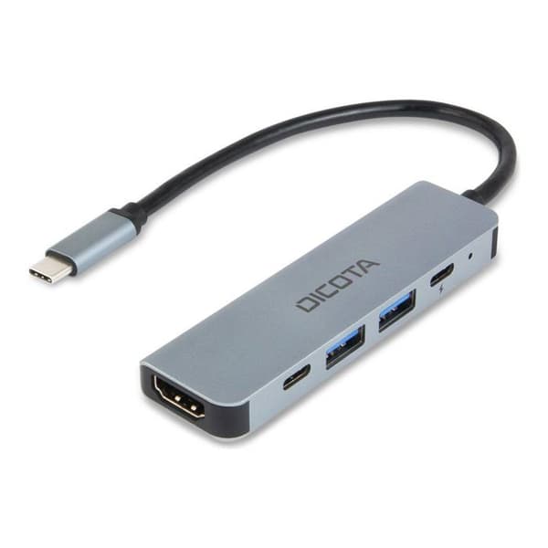 Hub & USB Type-C-konsol - DICOTA - D32060 - Silver - Grå - USB Type-C-gränssnitt