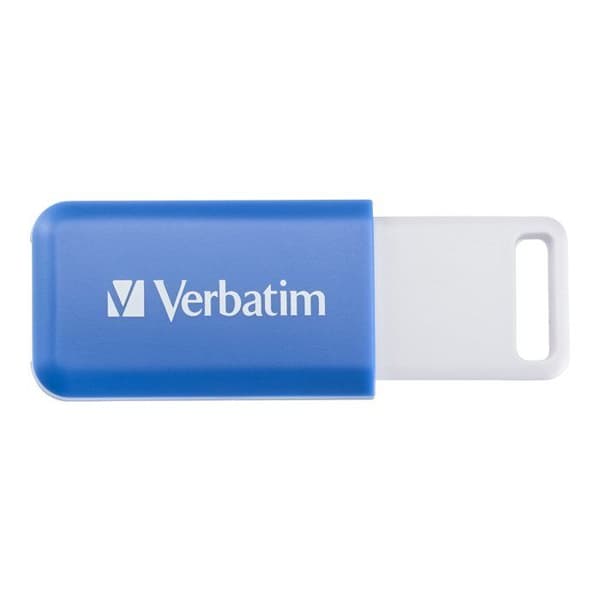 USB-minne - 64GB - Flash 2.0 DataBar, Verbatim - Blå