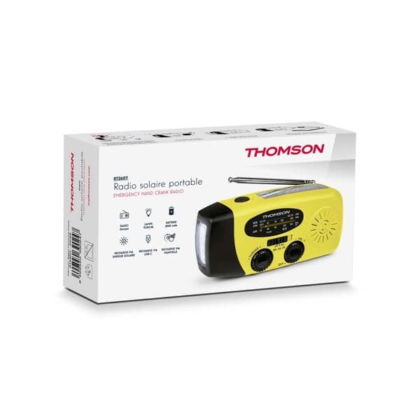 Bärbar solradio RT260 gul Thomson