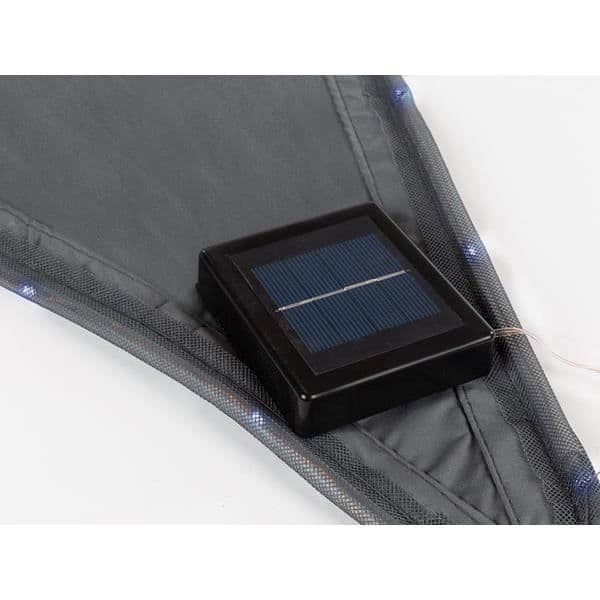 Perel skuggduk solar border LEDs 3,6 meter antracit polyester