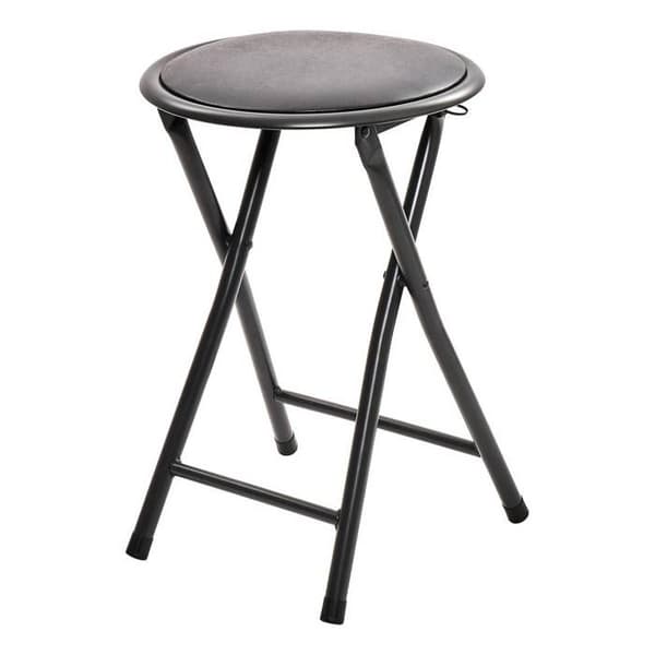 Svart hopfällbar pall