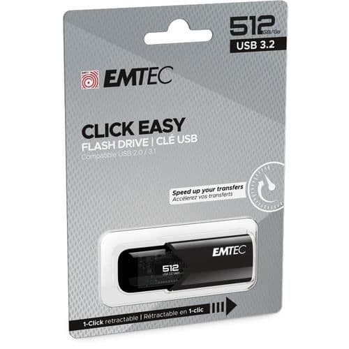 USB Flash-läsare - EMTEC - B110 CLICK EASY - 512 Go - USB Typ A - 20 Mo/s