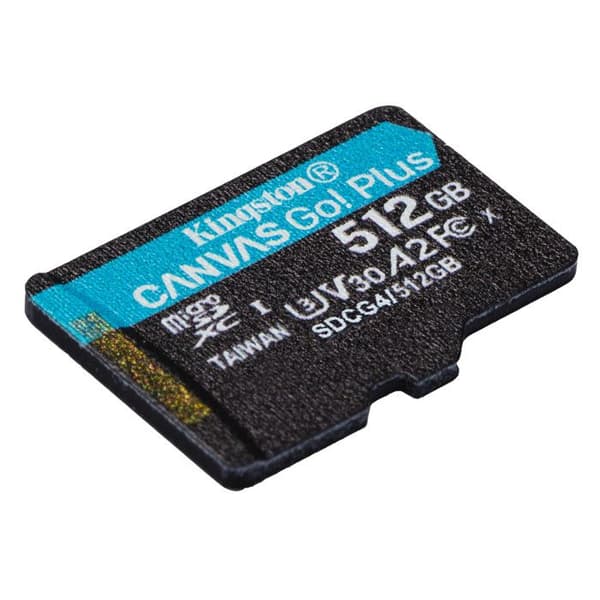 MicroSD - KINGSTON TECHNOLOGY - Canvas Go Plus - 512 Go - UHS-I V30 - A2 - 200 Mo/s