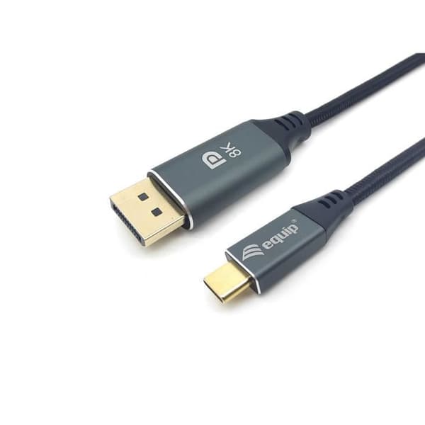 UTRUSTNING 133423 VIDEOKABEL OCH ADAPTER 3 M USB TYPE-C DISPLAYPORT GRÅ