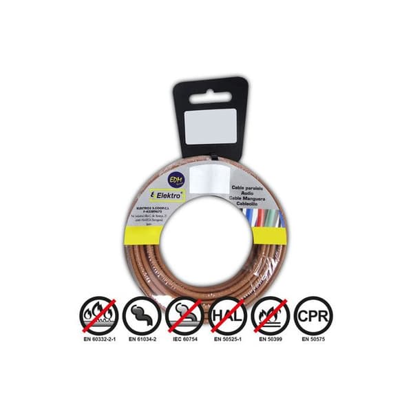 Elastisk elektrisk kabel 1,5mm Brun Halogenfri 20m