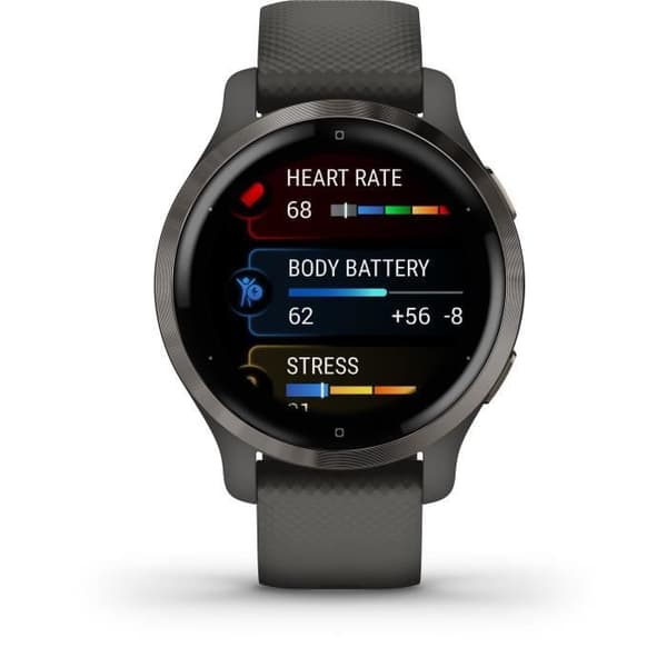 GARMIN Venu 2S - GPS smartwatch - Grå - Mörkgrå rem