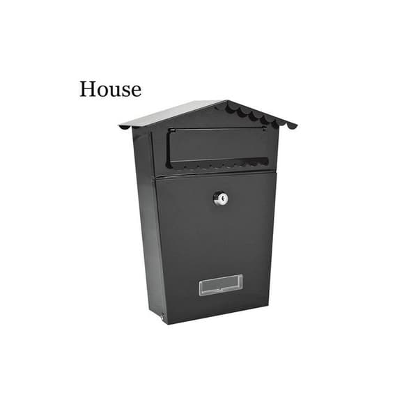 Postlåda i stål modell House svart
