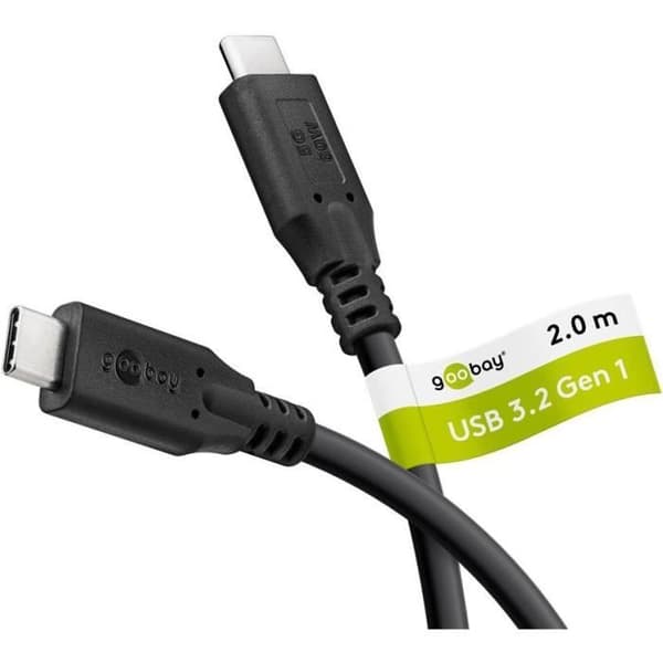 USB-C™-kabel - GOOBAY - 2 m - USB 3.2 - 60 W - Snabb datatransfer