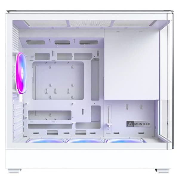 Vit datorkabinett - Montech - Mellanstor torn - Montech King 15 Pro - Stål och härdat glas - mATX / mini-ITX