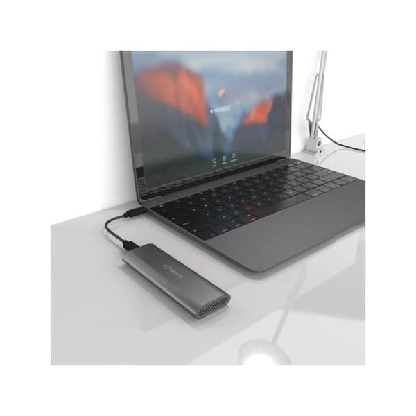 Aisens ASM2-015GR Extern låda för SSD M.2 SATA/NVMe USB-C