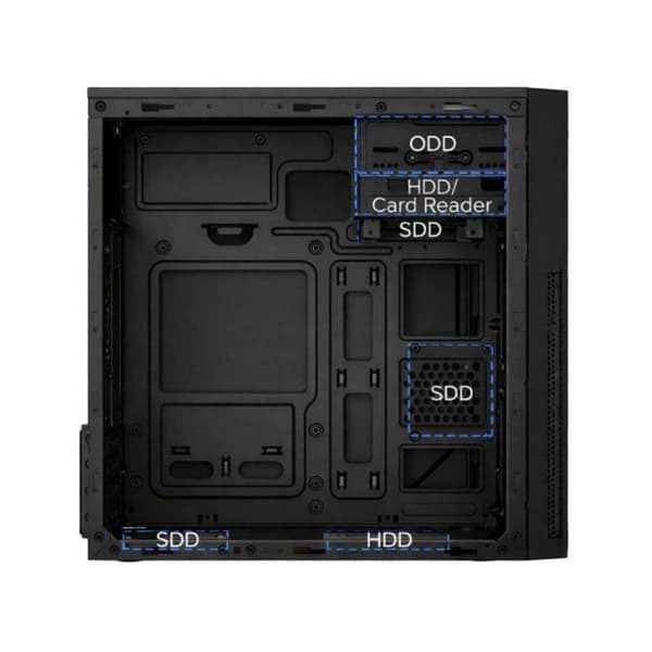 CoolBox M680 MicroATX PC-chassi USB-C 3.2 Gen1 500W strömförsörjning