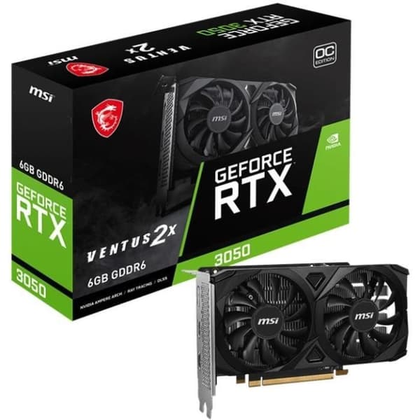 Grafikkort - MSI - VENTUS GeForce RTX 3050 2X E 6G OC NVIDIA 6 Go GDDR6