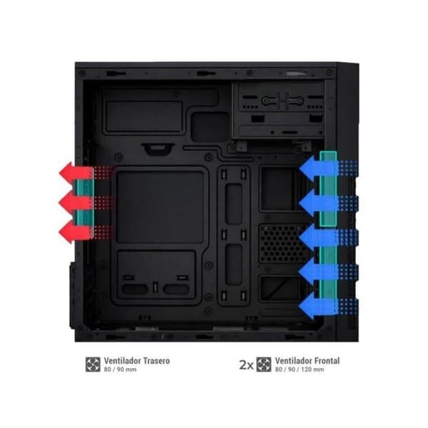 CoolBox M680 MicroATX PC-chassi USB-C 3.2 Gen1 500W strömförsörjning