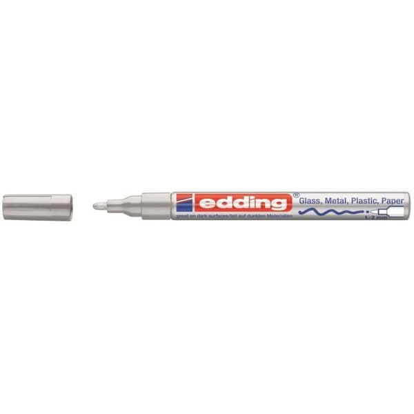 EDDING Sortiment av 3 målarpennor E751 - Silver / Ljusblå metallic / Lila metallic