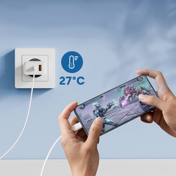 Laddare Ewent EW1329 45W USB-A/USB-C Vit