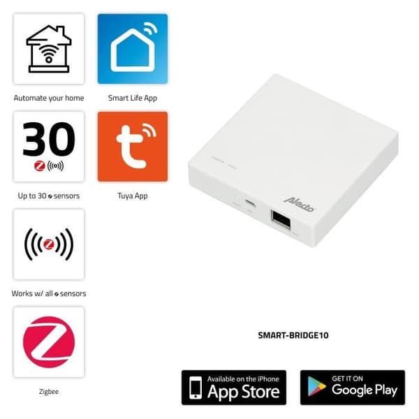 Alecto SMART-BRIDGE10 - Anslutningspunkt för Zigbee-sensor till nätverk/internet