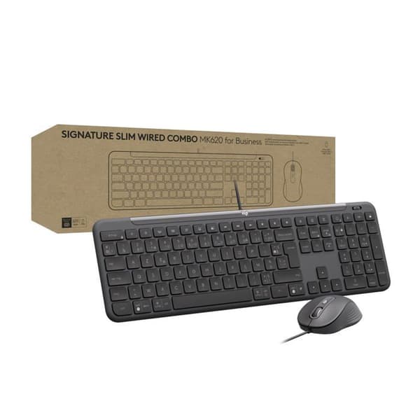 Tangentbord-Mus-Set - Logitech - MK620 - USB-C - AZERTY - Grafit