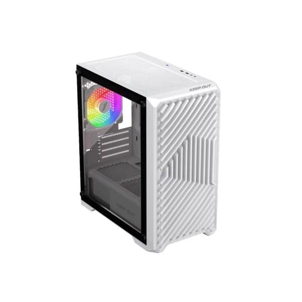 PC-gaminglåda - KEEP OUT - XC-220 - Micro-ATX - ARGB - Vit härdat glas