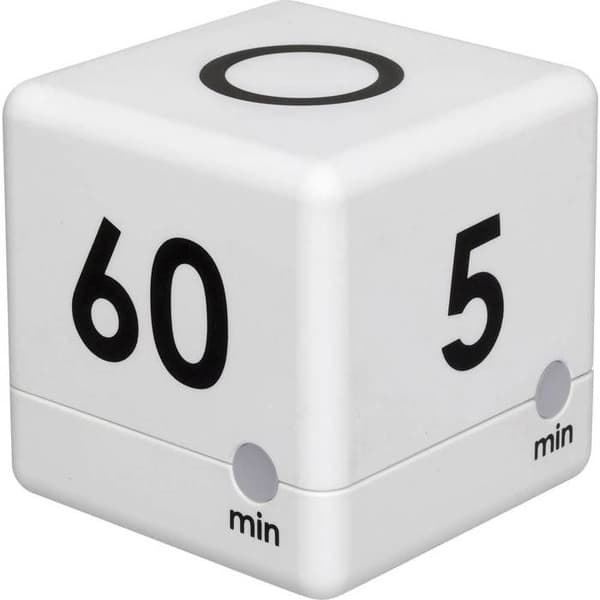 TFA Dostmann Timer Cube Digital Timer vit | MINUTERARE - SANDKLOCKA