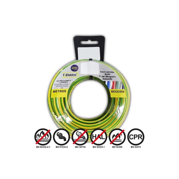 Elastisk elkabel 1,5mm tvåfärgad halogenfri 25m